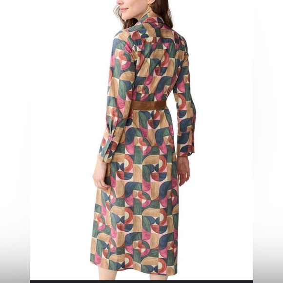 J. McLaughlin Size XL Olive Multi Geometric Harmony Mercer Dress NEW! - Picture 3 of 8